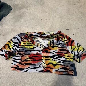 Ed Hardy Multicolor Tiger Print Shirt